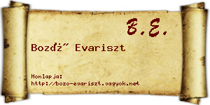 Bozó Evariszt névjegykártya